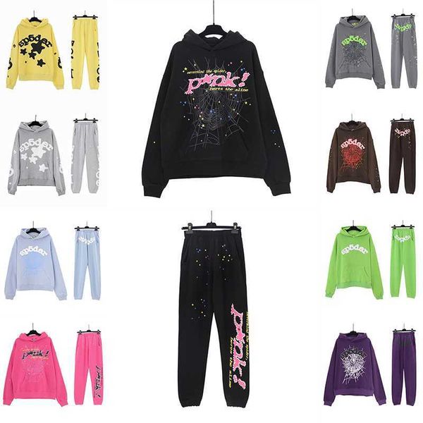 Sweats à capuche Sp5der Young Thug 555555 Pull Rose Rouge Noir Hommes Sweat à capuche de haute qualité Pantalon Sp5ders Graphic Vêtements Sweatshirts RGB6