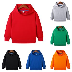 Sweats à capuche 2-12 ans Automne Hiver Vêtements Sweats à capuche en coton doux Sweats à capuche Garçons Filles Solide Chaud Enfants Manches Longues Pull Tops 230617