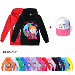 Sweats à capuche 2021 automne A FOR ADLEY garçon à manches longues t-shirts bébé filles garçons vêtements enfants sweat enfants sweats à capuche + chapeau de soleil