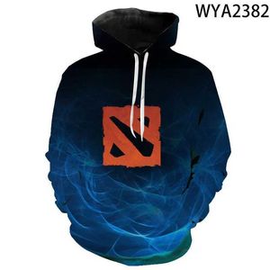 Sweats à capuche 2021 New Game Dota 2 Mens Loisking Hoodie 3D Impression de mode Fashion Sports Pullover Boys and Girls Childrens Street Clothing Coat 240425