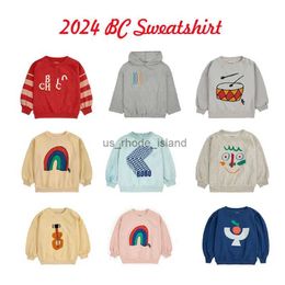 Sudaderas con capucha Sudaderas 2024 SS NUEVO BC Niños Sudadera coreana con capucha con patrón de dibujos animados de moda elegante Tops Ropa de invierno de manga larga TopsL240125