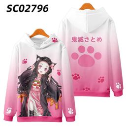 Hoodies Sweatshirts Anime Demon Slayer 3D-Druck Kamado Nezuko Sweatshirts Jungen Mädchen Cartoons Kapuzenpullover Kinder Mode Pullover Kleidung 230927