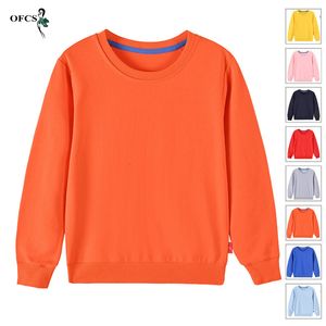 Sweats à capuche Automne 212ans Manteaux pour enfants Tops Vêtements colorés Toddler Bébé Enfants Garçons Filles Coton Casual Hooded Solid Plain Sweat 230803