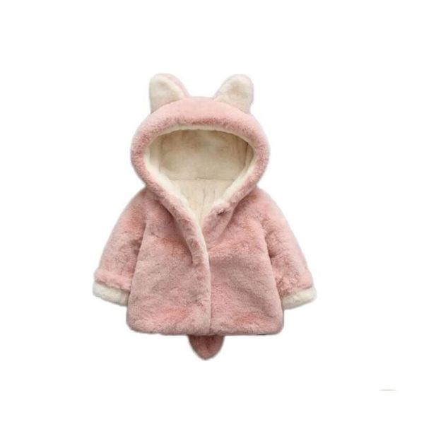 Sudaderas con capucha Sudaderas Bebé Invierno Cálido Fox Abrigo Ropa para niños Chaquetas de animales de dibujos animados para niñas Entrega de gotas gruesas Ropa de maternidad Otgzm