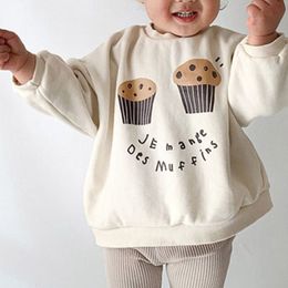 Hoodies sweatshirts bobotcnunu herfst kinderen kleding meisjes schattig cakepatroon hoodie jongens sweatshirt mode kinderen bovenkleding 230317