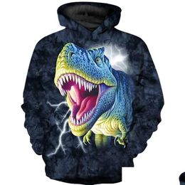 Sweats à capuche Sweat-shirts Garçons Sweat Dinosaure Cool Enfants à la mode Automne 3D Imprimé Fille Animal Pluvier 220110 Drop Delivery B Dhugh