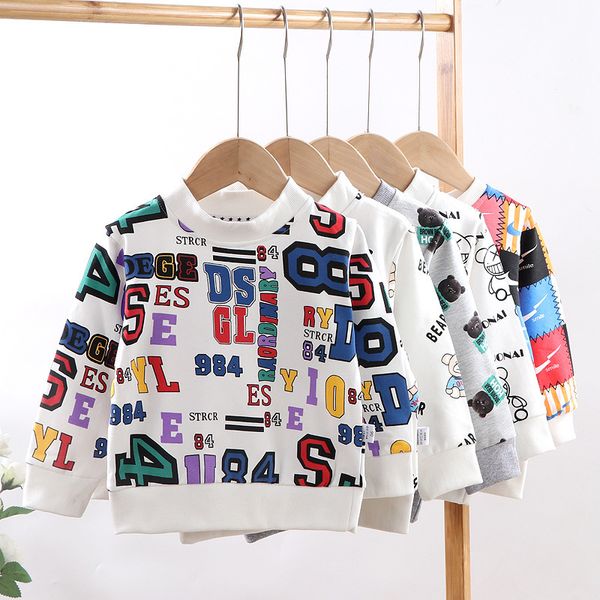 Sweats à capuche Sweatshirts Enfants Pull Coton Enfants T-shirt Garçon Fille Robe À Manches Longues Modèle De Dessin Animé Printemps Automne Vêtements Robes 230925