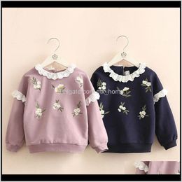 Sweats à capuche Sweats Vêtements Bébé Maternité Drop Delivery 2021 Broderie Vêtements Printemps Automne Enfants Mode Bébé Enfants Dentelle Patchwork Tops