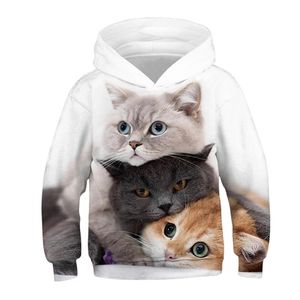 Sweats à capuche Sweats Fashion Cat Teen Girls Boys Sweat à capuche imprimé 3D Swea 220824