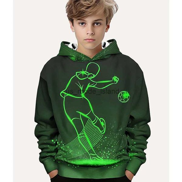 Sudaderas con capucha Sudaderas Moda Fútbol Sudaderas con capucha Ropa para niños Sudadera con capucha para niños Tops Sudadera Niño Niña Jersey Deportes Fútbol Chaqueta para bebé Ropa para niños L2401