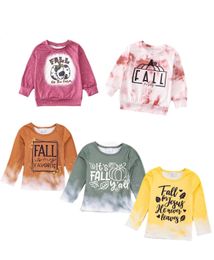 Sweats à capuche Girlymax Automne Automne Fille Manches Longues Top Boutique Lettre Citrouille Imprimé Chemises Blanchies T-shirts Vêtements Pour Enfants 230830