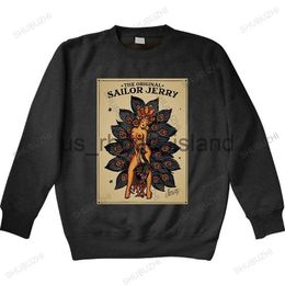 Sudaderas con capucha Sudaderas Homme Otoño Cuello redondo Sudaderas con capucha Ron negro Inspirado Sailor Jerry Rum Tattoo Lady Peacock Sudadera con capucha Hombres Niños 0234 Sudadera impresa x0822