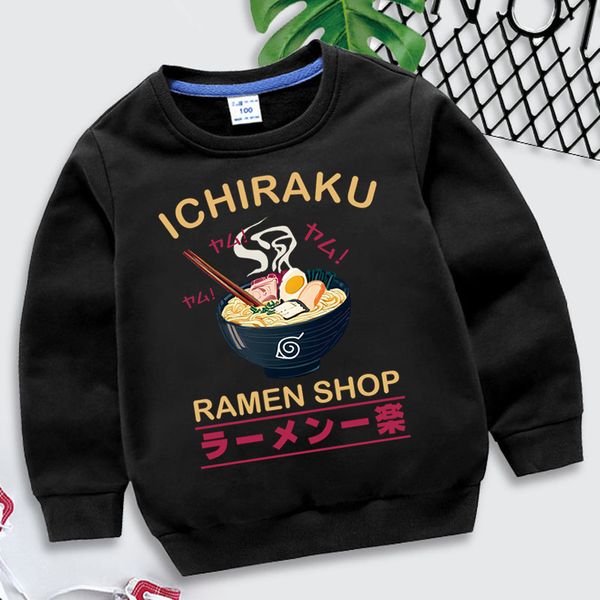 Sweats à capuche Style japonais Automne Enfant Marque Vêtements Ichiraku Ramen Boutique Imprimer Sweat High Street Mode Casual Enfants Filles 230729