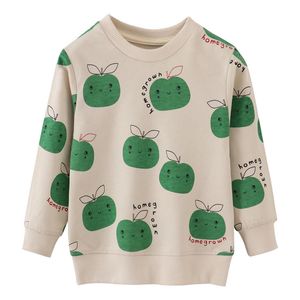 Sweats à capuche Sweat-shirts Jumping Meters Arrivée Pommes Imprimer Filles Vente de vêtements pour enfants Chemises d'automne à manches longues 230726