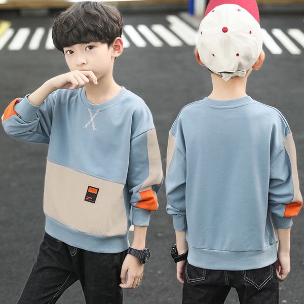 Sweats à capuche Sweatshirts Vêtements pour enfants Garçons 4-12 ans AutomneHiver Sweat-shirt à manches longues T-shirt Enfants Garçon Sweatshirts Adolescents Garçons Patchwork Top Pull 230220