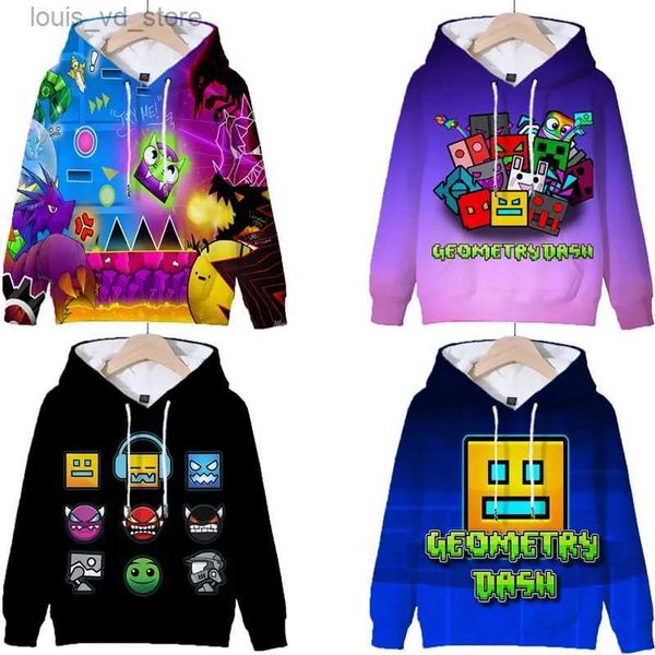 Sudaderas con capucha Sudaderas Niños Geometría Dash Impresión 3D Sudaderas con capucha Niñas Niños Juego de dibujos animados Sudaderas Tops Niños Manga larga Jerseys Abrigo Sudadera Regalos T231202