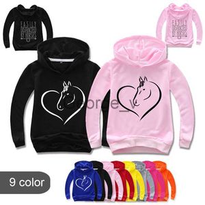 Sweats à capuche Nouveaux vêtements pour enfants Cheval Sweats à capuche pour bébés Bros Cartoon Sweatshirts Filles à manches longues Garçons Tops Enfants Vêtements drôles T-shirt J230724