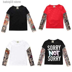 Hoodies Sweatshirts Nieuwe Nieuwigheid Tattoo 1-7Year Kinderen T-shirts Met Lange Mouwen Katoen Jongens T-shirt Kinderen T-shirt Herfst Kinderen Meisjes tops Kinderkleding T230907