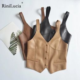 Sweats à capuche RiniLucia 2023 Bébé Gilet pour Filles Garçons Enfants Gilet Solide Sans Manches Enfants Faux Cuir Vêtements Chauds Veste Automne 231110