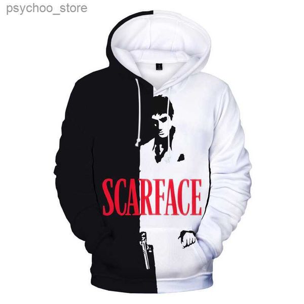 Sweats à capuche Scarface Impression 3D Sweat-shirt de film de mode Tony Montana Pull à capuche ultra fin pour hommes Harajuku Street Clothing Unisexe Q230822