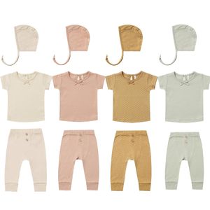 Sweats à capuche Sweatshirts Été QM Marque Enfants T-shirts pour Bébé Garçons Filles Mignon À Manches Courtes Tops Enfant En Bas Âge Coton Howewear Vêtements 230830