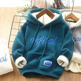 Sudaderas con capucha Swinter Winter Autumn Niños pequeños Ropa para niños para niños Plus Plegue Tops Teen 4 5 6 7 8 9 10 12y 230815