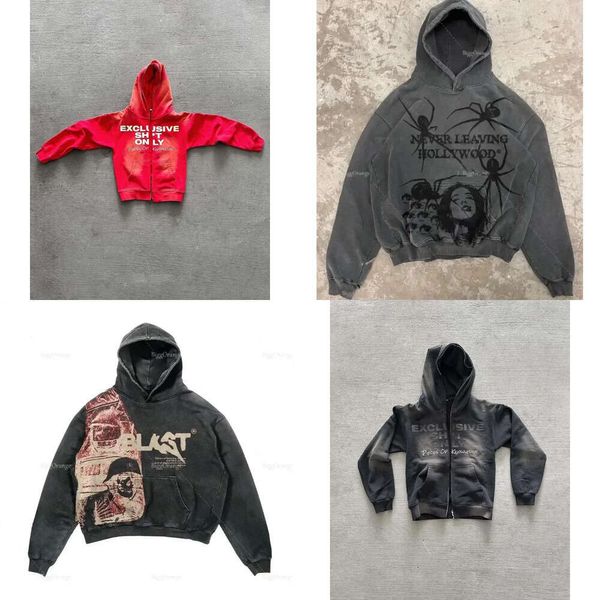 Sudadera con capucha Haruku letra estampada sudadera hip hop americana zip up up coande y2k streetwear ropa de mujer gótica ropa de calle principal