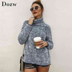 Hoodies Dames Sweatshirts Herfst Winter Lange Mouw Casual Pullover Solide Turtleneck Teddy Fleece Hoodie Sudaderas Para Mujer 210515