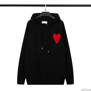 Hoody Amis Amiparis Pull AM I Paris Hoodies Gebreid Dames Heren Pullover Sweatshirts Groot Rood Zwart Coeur Hart Liefde Winter Jumper Usa Eu Streetwear Amisweater D7FT