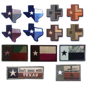 Parches para brazalete, insignias bordadas, pegatinas para brazalete de tela, parche táctico del estado de Texas, cierre de gancho y bucle NO14-022