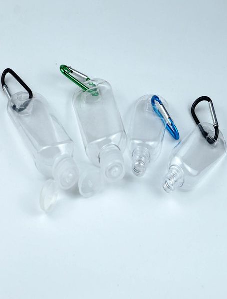 Crochet Rempillable Bouteille à main Conteneur de désinfectant pour la main PETG Voyage Plastique Clear Keychain Botles d'alcool DHL8033478