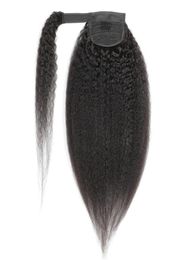 HOOk Loop Ponytails Kinky Straight Brésilien Péruvien Vierge Cheveux Humains 824 pouces Yaki Couleur Naturelle Indien Cheveux Humains 100g Cheveux 4599366