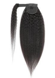 HOOk Loop Ponytails Kinky Straight Brasileño Peruano Virgen Cabello humano 824 pulgadas Yaki Color natural Cabello humano indio 100 g de cabello 9143634