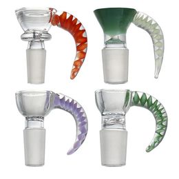 Waterpijp 14mm 18mm Glazen Kommen Roken Mix Kleuren Met Ronde Staaf Handvat Filter 6 Kleurrijke Dikke Kom gewrichten Voor Quartz Bong Waterleidingen