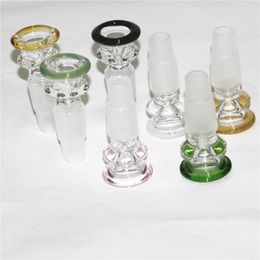 Narguilé 14mm et 18mm 2 en 1 bol en verre mâle Joint accessoires pour fumeurs Poignée Belle pièce de bols coulissants pour tuyaux d'eau Bongs