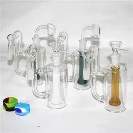 Hookah 45 Percolador de matriz de 90 grados Adaptador de colector de ceniza de vidrio de 14 mm con cuenco de vidrio de cuarzo para tubería de agua Bongs Dab rig