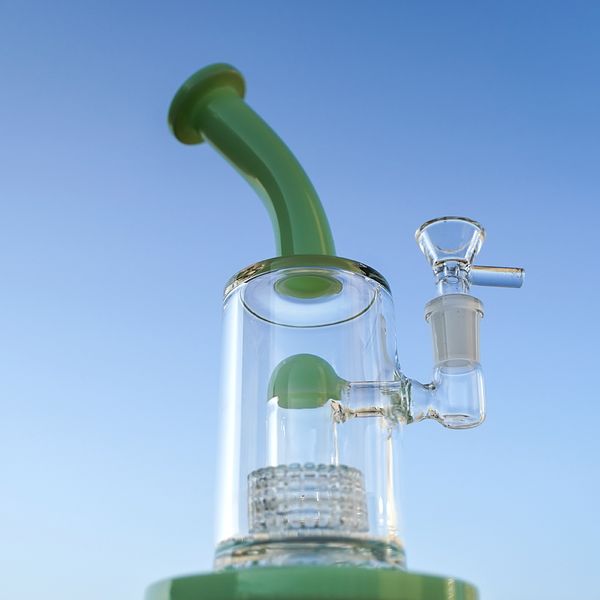 Hookah Vidrio de 8 pulgadas BONG 14mm Jonit Rigs de aceite de jonit de agua Cúpula de agua PERC PERC PERCOLADORES PERCOLADORES DE GUARDIAL BONGS CON TUBLE DAB RIG TUBOS