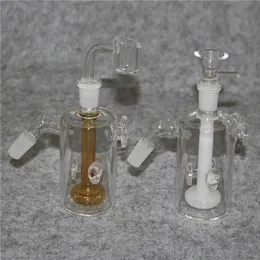 Narguilé cendriers tuyaux d'eau 45/90 degrés 14mm femelle mâle recycleur dab plate-forme cendrier en verre pour fumer bong plates-formes pétrolières