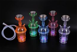 Narguilé Bong acrylique Bong tasse lumière couleur changeante tasse appareil ménager accessoires en gros