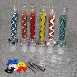 Hookah Bong Glass NC Kit met Quartz -tips Titanium nagel DAB Strooprigs Siliconen Rookleidingen Rookaccessoires Rookaccessoires