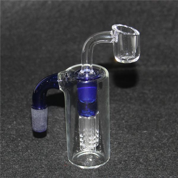 Narguilé bangs Capteur de cendres en verre avec bol à clous en quartz 90 45 degrés 14mm 18mm matrice perc verre ashcatcher barboteur Bong Plates-formes pétrolières