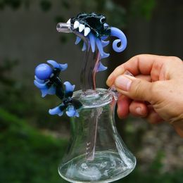 Hookah Dragon Glass Bong Unique Dragon Claw Design Dab Rig Recycler Bongs Bubbler Inline Percolator Conduites d'eau en verre épais Huile Rigs Tabac avec bol de 14 mm