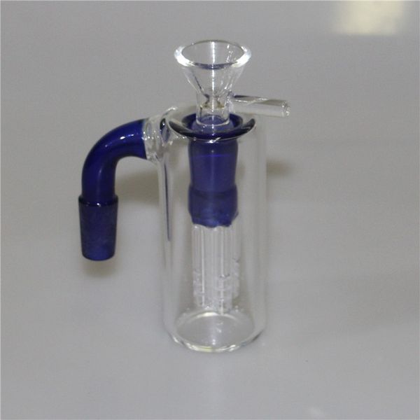 Colectores de cenizas de vidrio Hookah 14 mm 90 grados con recipientes de vidrio Percolador de neumáticos Ashcatcher para plataformas petrolíferas Glas Bongs