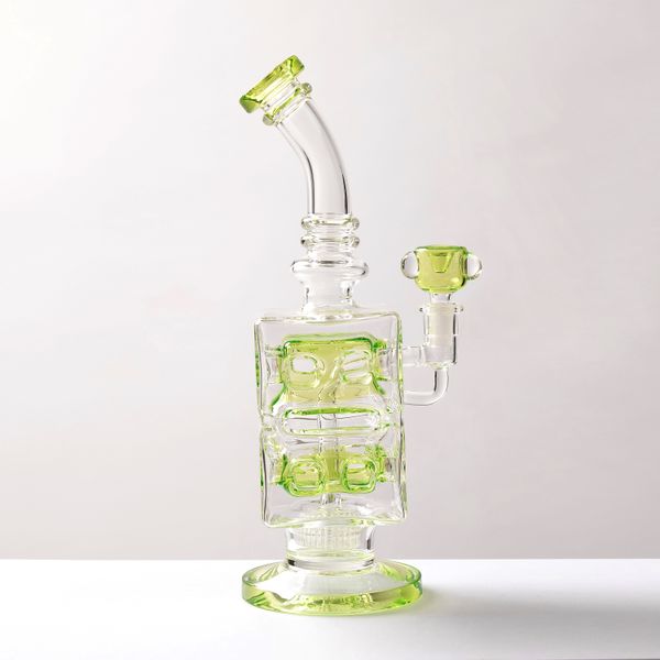 narguilés Bangs en verre Capteur de suie Accessoire pour fumer C Slyme Pipe à eau Puits de pétrole Bulle design unique, vous pouvez personnaliser les couleurs sur toute la hauteur 12,5 pouces