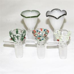 Narguilé verre Bong bols clair rond fleur verre tabac bol 10mm 14mm mâle pour eau Bongs fumer tuyaux