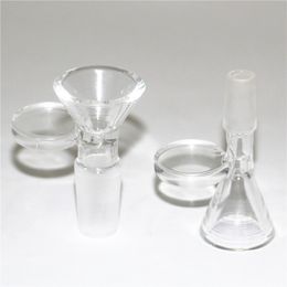 Narguilé verre Bong bols clair solide bol en verre 10mm 14mm mâle pour Dab plate-forme pétrolière eau Bongs fumer tuyaux cendrier bulle