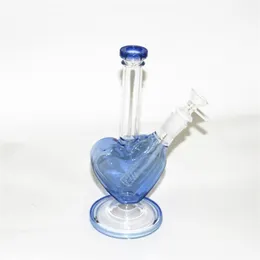 Pipes à eau en verre de narguilé en gros en forme de coeur Smoke Bong Oil Rigs Dab Rig Dry Herb bongs ash catcher