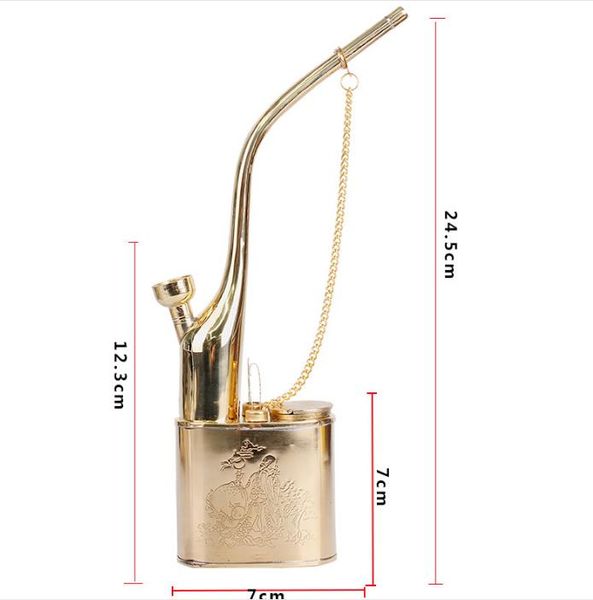 Shisha Großer Messing-Laoshouxing-Schnitzerei-Dual-Purpose-Wasserfiltrationstopf zum Rauchen von Kupferrohren