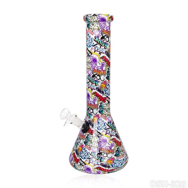 Hookah Mini Glass Bong Grueso vaso para fumar Bong cuatro tubos de agua perc en forma de panal y difusor de jaula de pájaros bongs