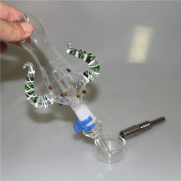 Hookah Mini Nectar Bong Kit 14 mm Top Grade glazen waterpijpen voor waterrookleidingen Ash Catcher Quartz Banger